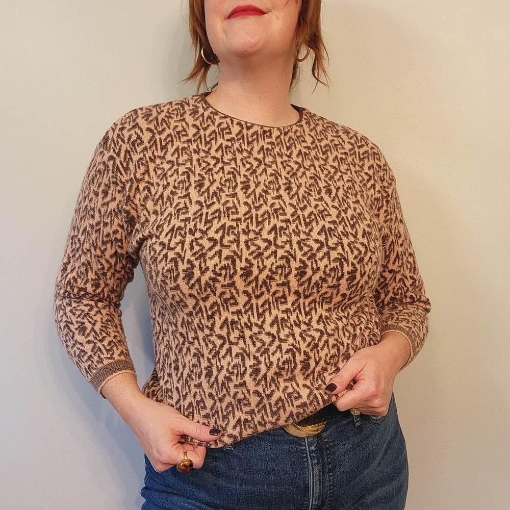 80s Vintage Benetton Funky Pattern Sweater